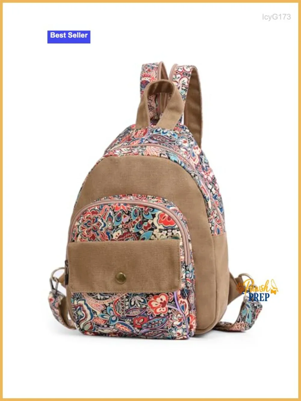 Floral Small Backpack Purse for Women, Boho Lightweight Crossbody Beach Bag